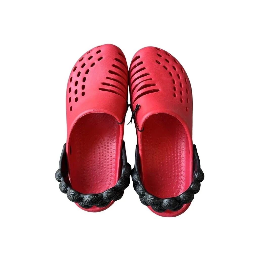 FOCO Men’s Red Foam Bubble Strap Clogs Slip On Garden Beach Water Shoes 11-12